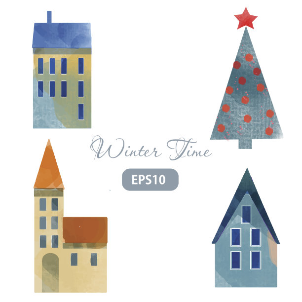 冬季时间设置的房子图片下载