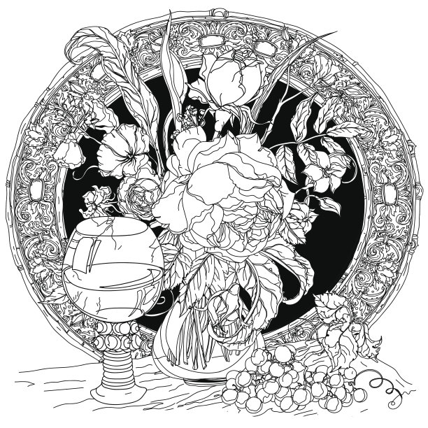 带花的静物图片下载