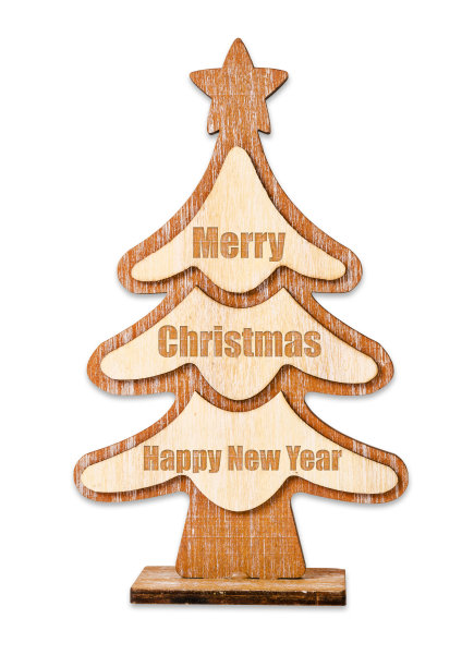木制圣诞树，圣诞快乐图片下载