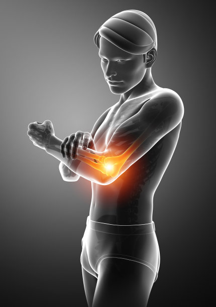 男人感到肘部疼痛图片下载