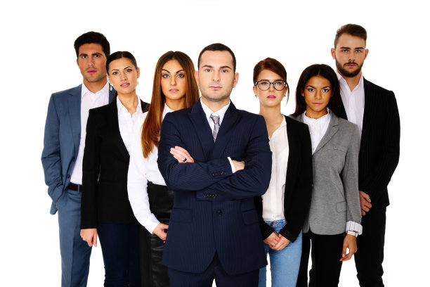 严肃的商人领导他的团队图片下载