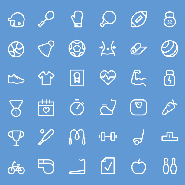 运动和健身图标。图片下载