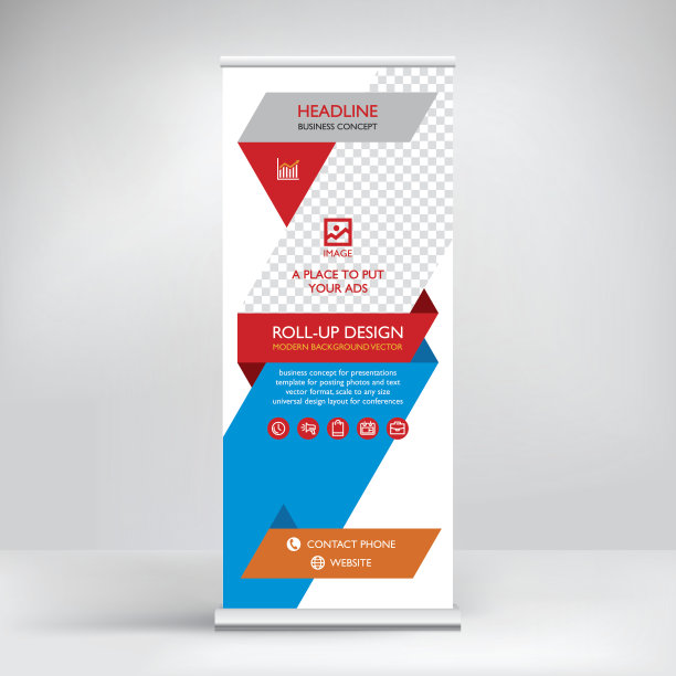 卷起旗帜，站矢量。图片下载