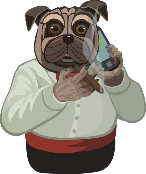 狗哈巴狗在打电话图片下载