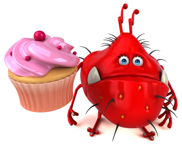 有趣的细菌- 3D插图图片下载