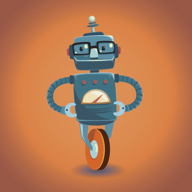 带眼镜的智能机器人。矢量插图。图片下载