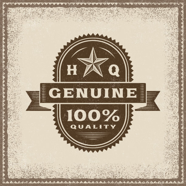 Vintage Genuine 100%优质标签图片下载