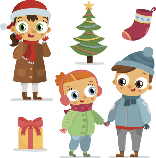 套装儿童人物，节日风格图片下载