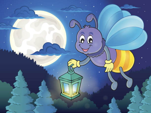 萤火虫与灯笼主题形象2图片下载