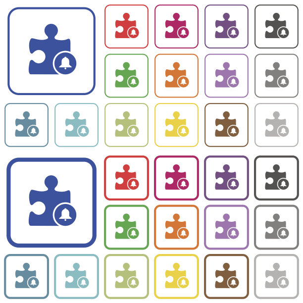 铃铛插件概述的平面颜色图标图片下载