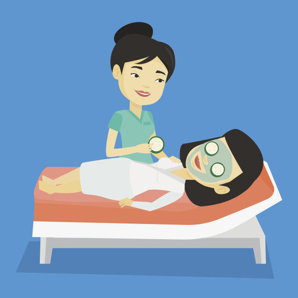 美容师为女性做美容治疗图片下载