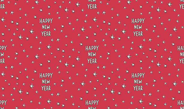 手绘新年无缝图案图片下载