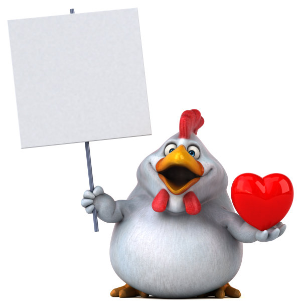 有趣的鸡- 3D插图图片下载