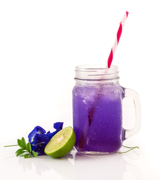 蓝蝴蝶豌豆汁加柠檬图片下载