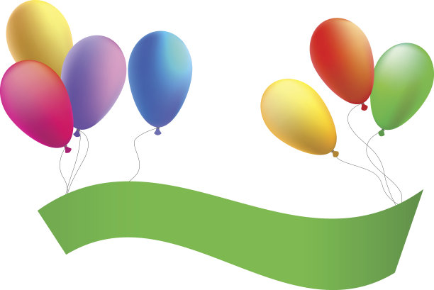 气球和祝贺带。矢量图图片下载
