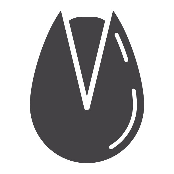 开心果固体图标，坚果和零食，矢量图形，一个象形图案的白色背景，eps 10。图片下载