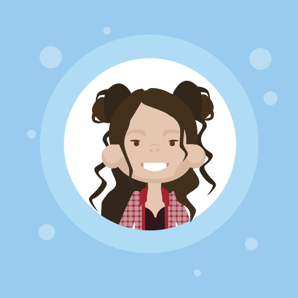 女性头像个人资料图标，卡通人物画像，休闲人像图片下载