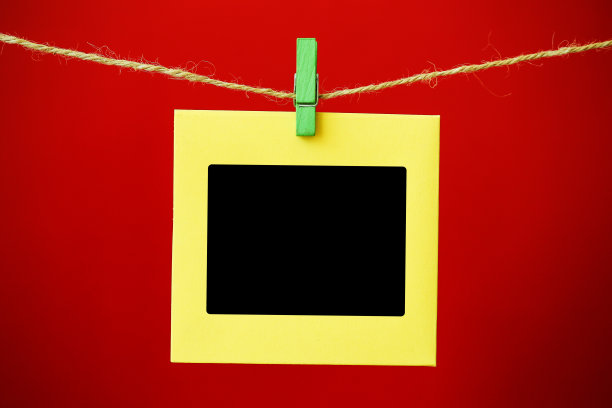 黄色空相框图片下载