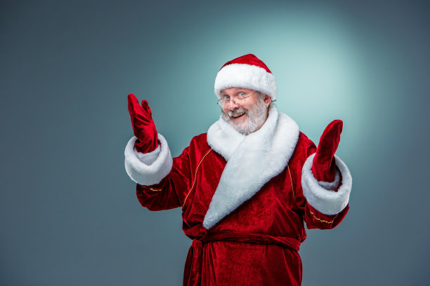 快乐，微笑的圣诞老人。图片下载