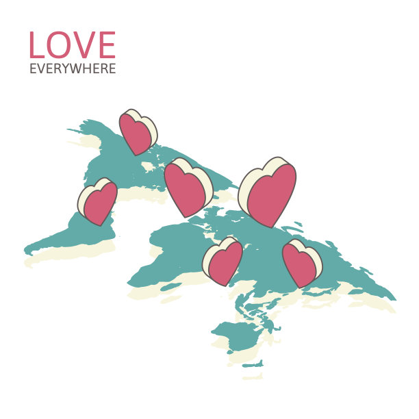 情人节等距插图图片下载