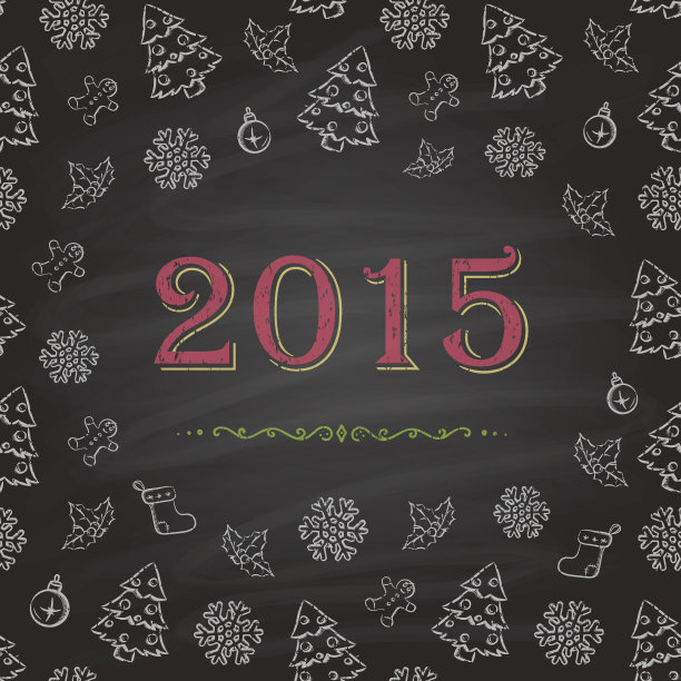 圣诞或新年的黑板设计。图片下载