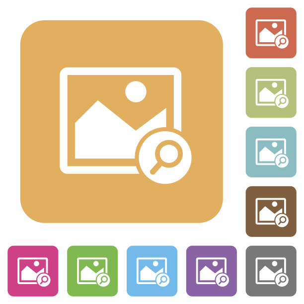 缩放图像圆角正方形平面图标图片下载