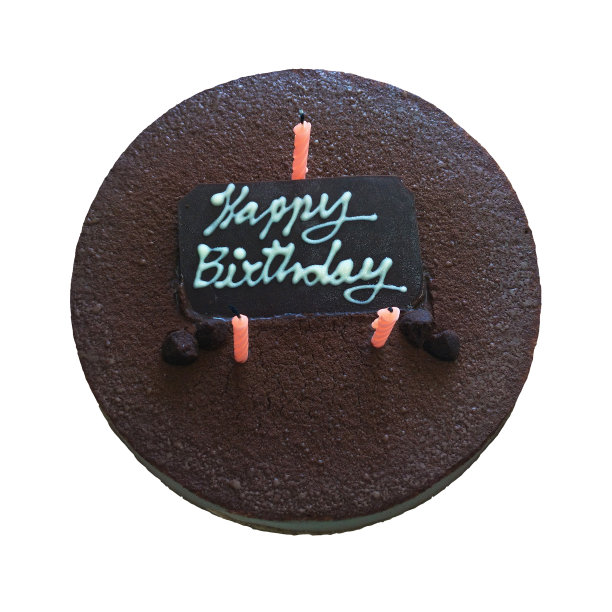 巧克力生日蛋糕孤立在白色的背景图片下载