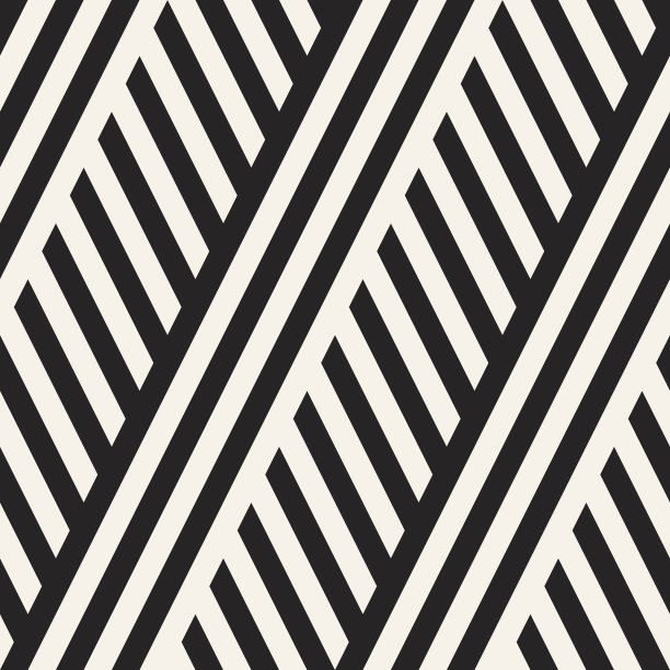 交错平行条纹。矢量无缝单色模式。素材图片