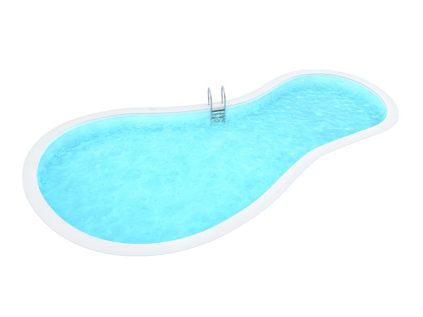 游泳池孤立的白色背景，插图图片下载