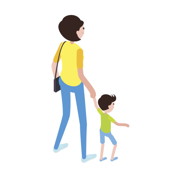 等距妇女和儿童。图片下载