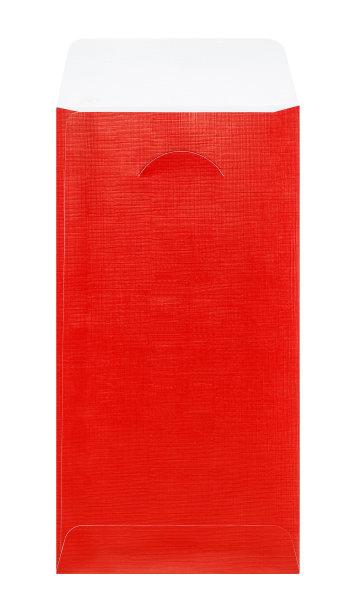 白色背景上孤立的红色信封图片下载