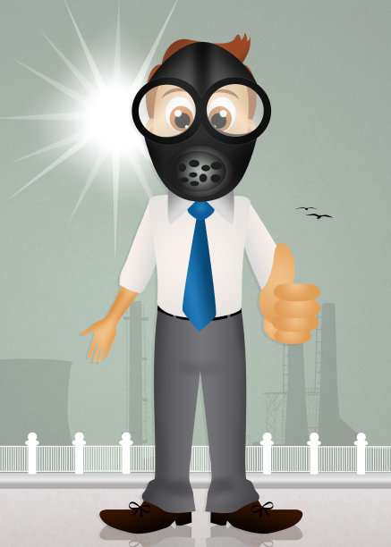 戴防毒面具的男子图片下载