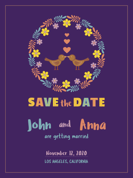 保存日期卡片模板图片下载