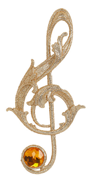 金色的高音谱号图片下载