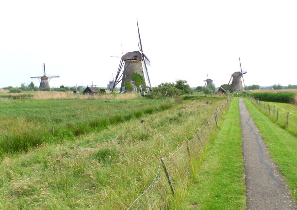 金德迪克的荷兰风车，联合国教科文组织世界遗产图片下载