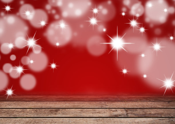 圣诞散景背景与空木桌。图片下载