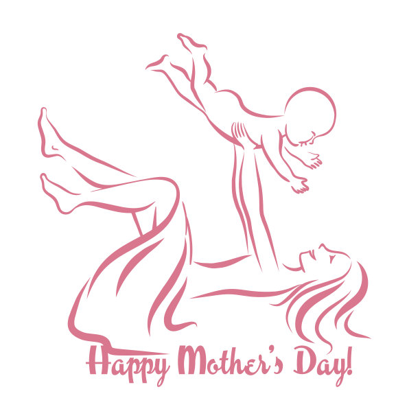 母亲节快乐。母亲和儿童。素材图片