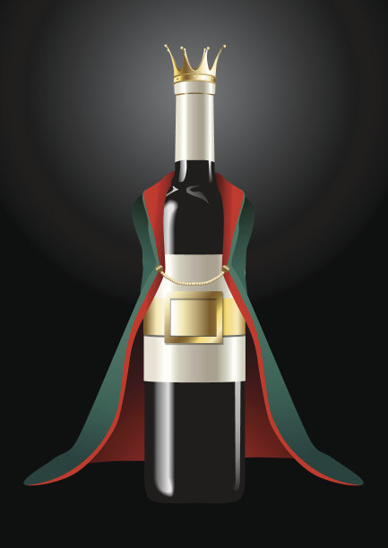 酒瓶在王子布矢量图片下载