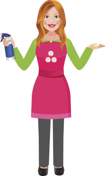手里拿着清洁喷雾的女人图片下载