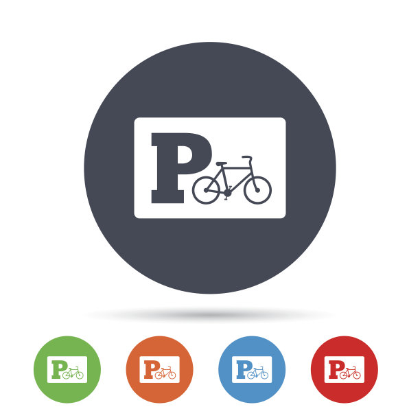 停车标志图标。自行车停车标志。图片下载