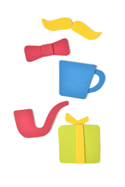 父亲节贺卡剪纸在白色的背景图片下载