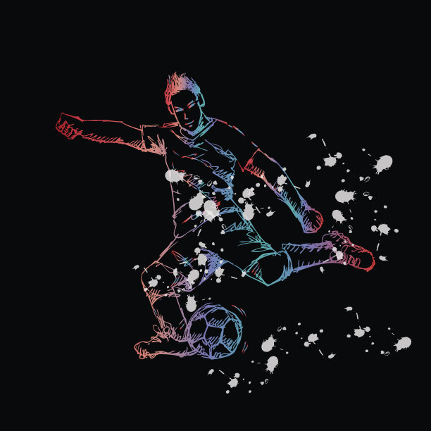 素描风格的足球运动员图片下载