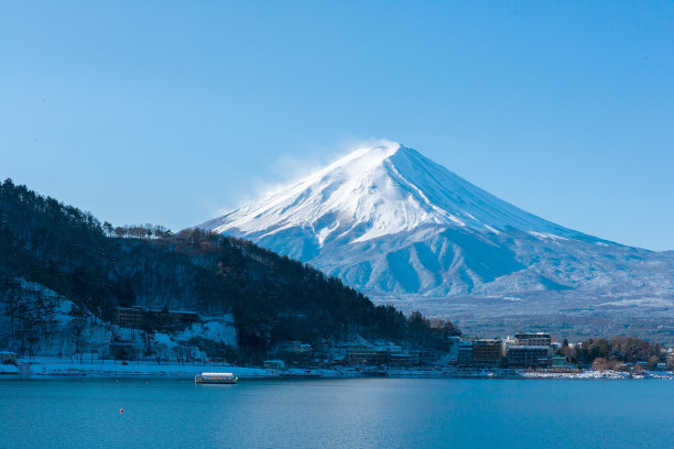 从川口湖的富士山图片下载