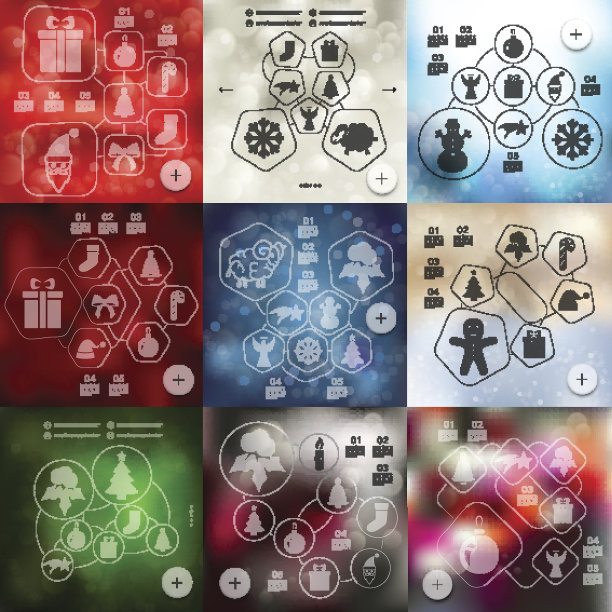 无焦点背景的圣诞信息图表图片下载