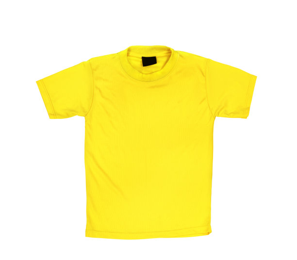 白色背景上的空白黄色t恤图片下载