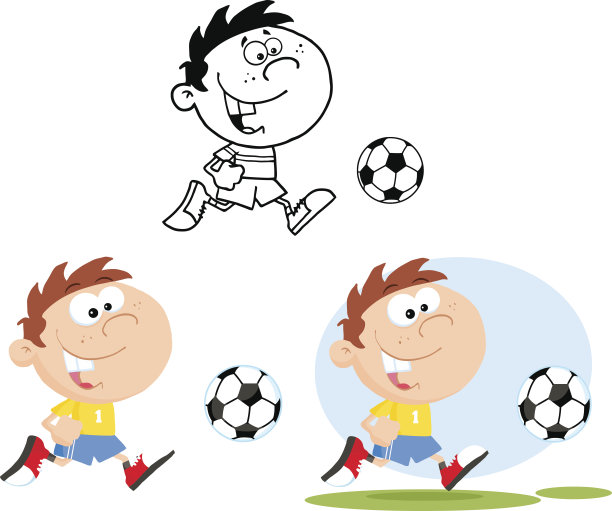收集的儿童踢足球图片下载