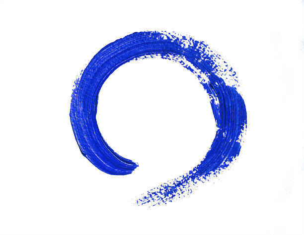 蓝色圆形丙烯酸笔触图片下载