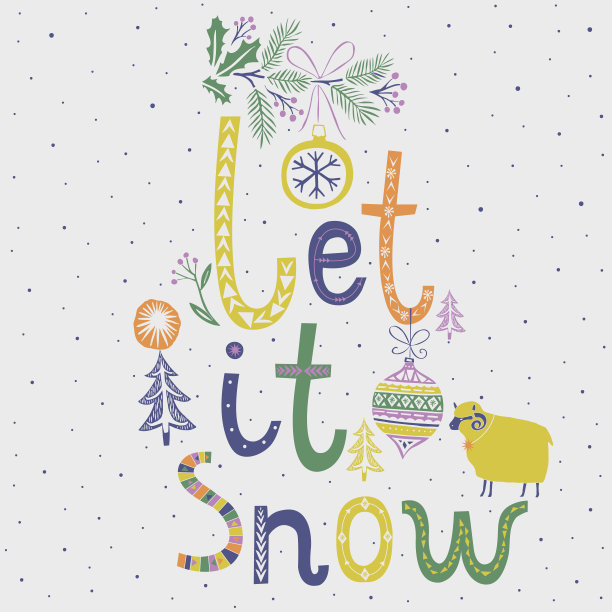 让它雪花贺卡图片下载