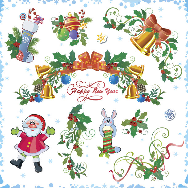 一套装饰圣诞元素图片下载