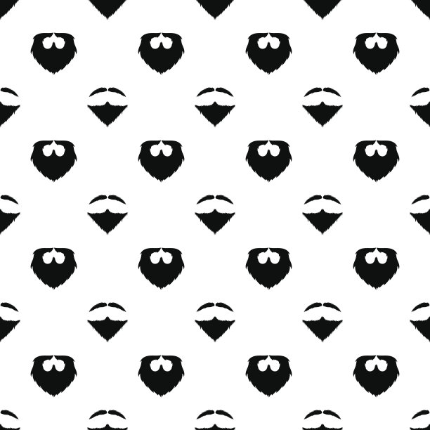 胡须轮廓无缝图案图片下载